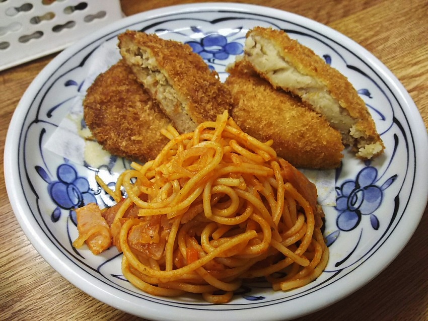 コロッケとナポリタン！