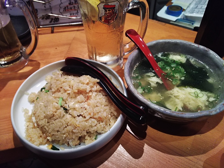 焼き飯と中華スープで〆！