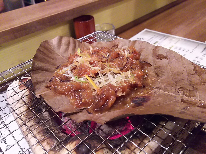 豊後地鶏の朴葉味噌！