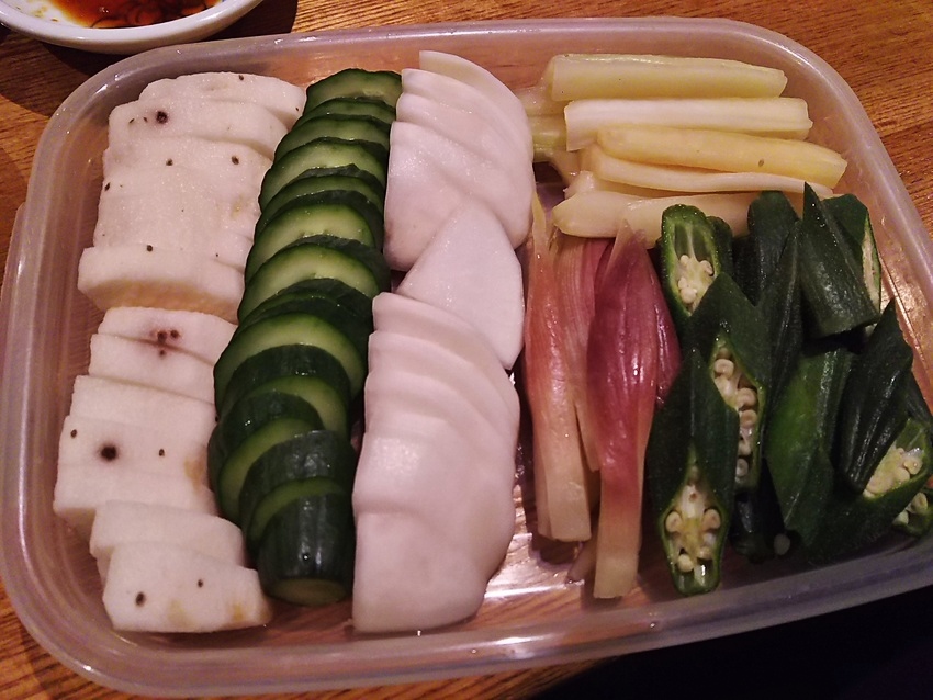 今回は左から、長芋、きゅうり、...