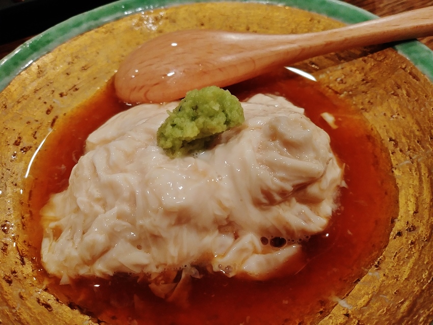生湯葉刺身で久保を！