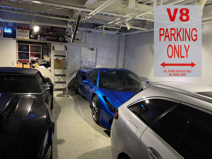 V8 Parking Only