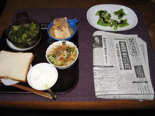 今朝の食事（10月31日）