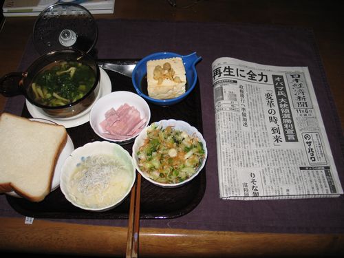今朝の食事（11月6日）