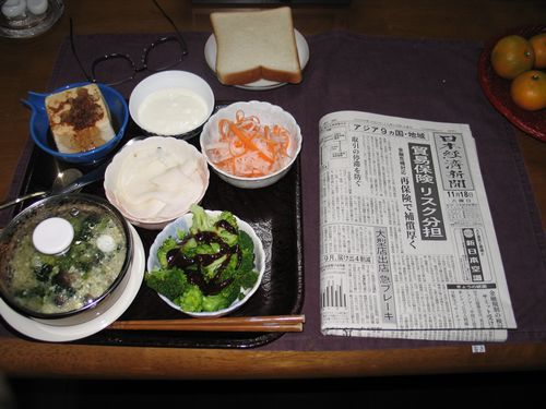 今朝の食事（11月18日）