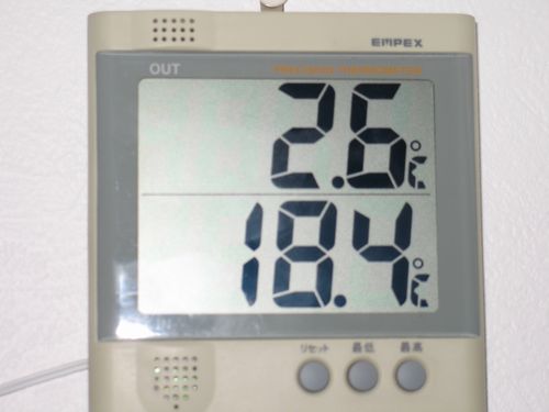３℃を切りました、この冬一番の...