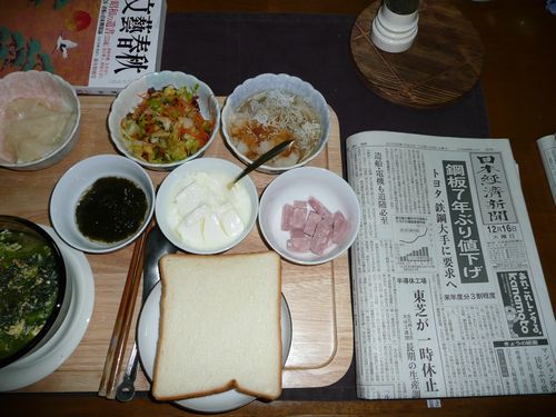 今朝の食事（12月16日）