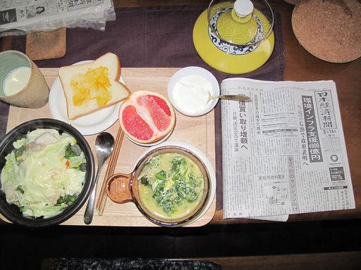 今朝の食事（3月14日）