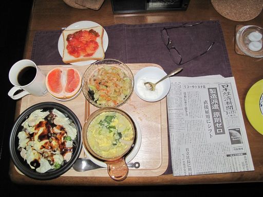 今朝の食事（3月17日）