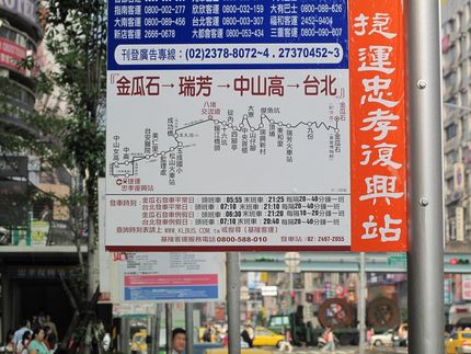 台湾観光地九份に行くには...
