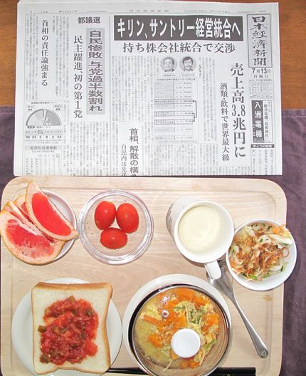 今朝の食事（7月13日）