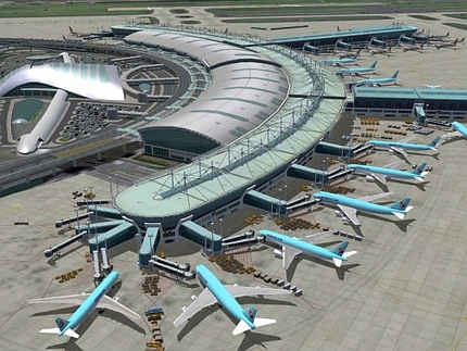 仁川国際空港での米国ゆき保安検...