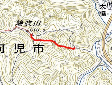 鳩吹山の岩場ルート