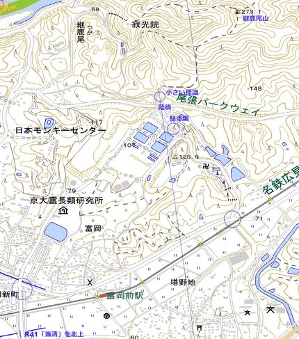 継鹿尾山南からのルート