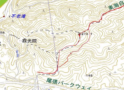 継鹿尾山のひばりヶ丘ルートをか...