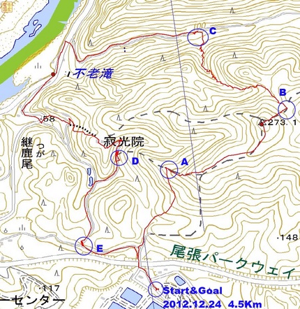 継鹿尾山バリエーションルート探...