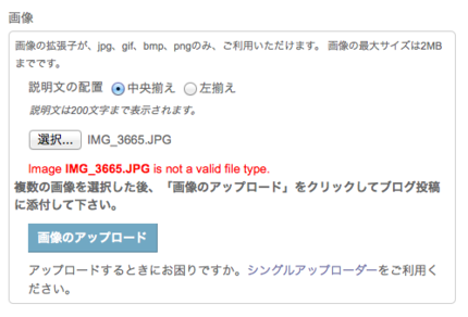 Bloguruでの写真投稿時の...