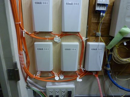 ８Ｃの光ケーブルはこの箱（スプ...