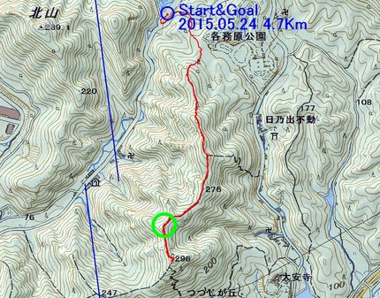 緑の◯付近が危険