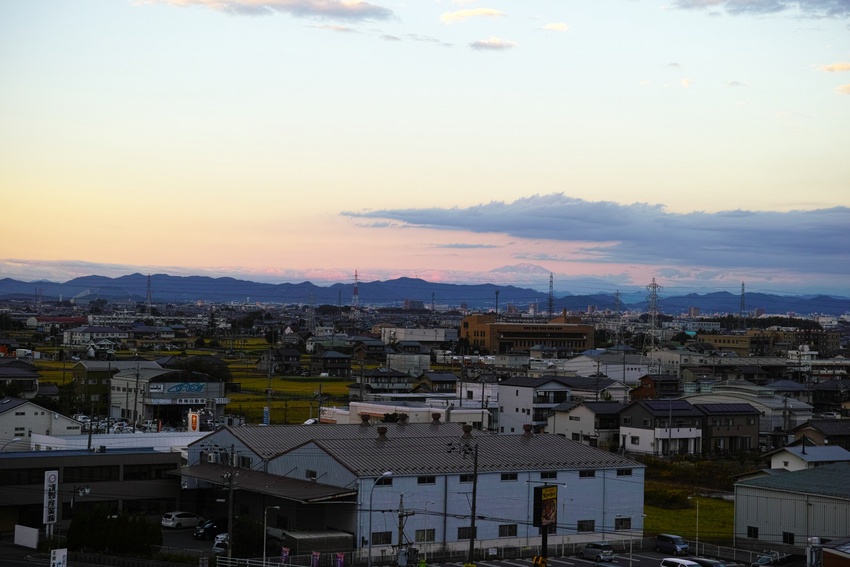 御嶽山の夕景