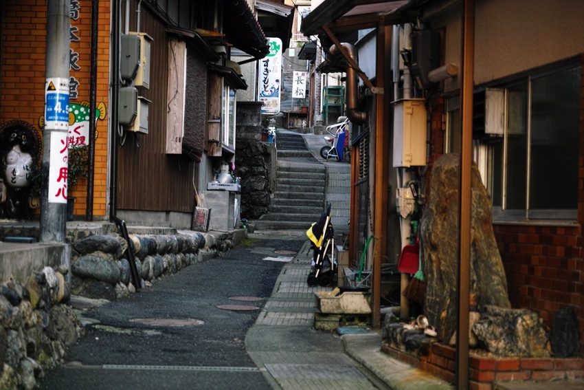 常神集落の道、ここに杉本さんが...