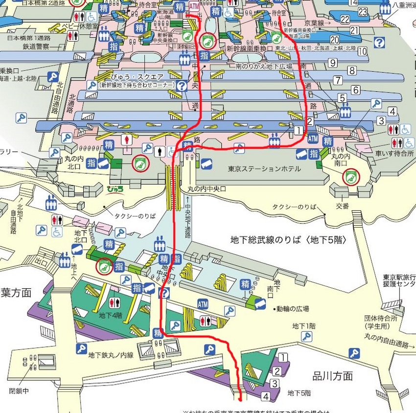 ※地図が下が北 新幹線の乗車位...