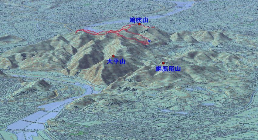 大平山コースは、鳩吹山系中、も...