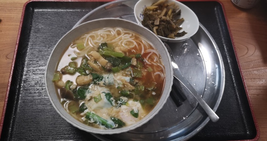 立春の朝もうどんで朝食