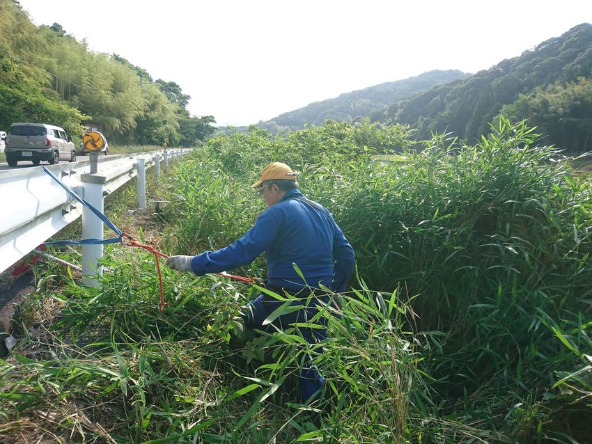 急斜面の草刈り
