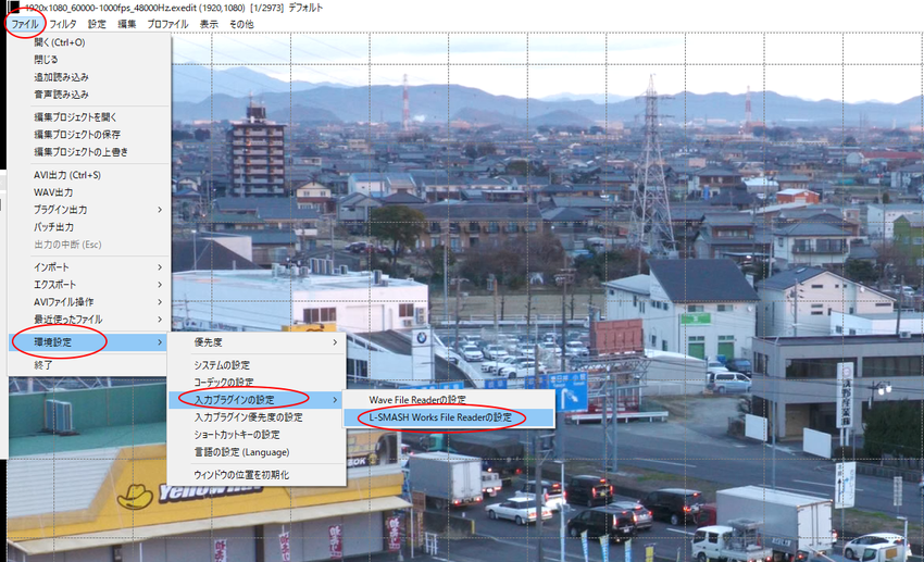環境設定＞入力プラグインの設定...