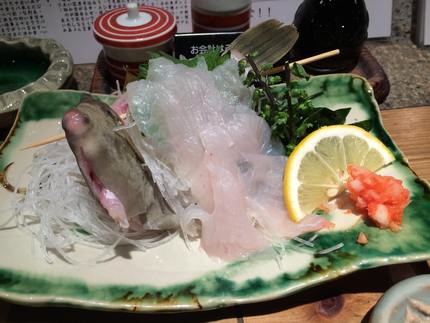 カワハギを肝と酢醤油で!