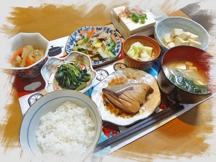 高野豆腐と豆腐の味噌汁