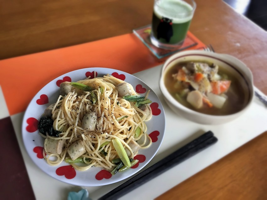 朝のパスタ