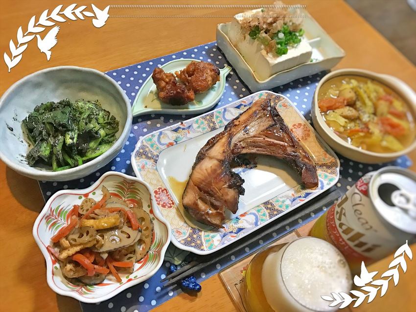ブリカマ塩焼き