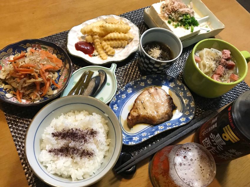 カジキマグロの醤油漬けソテー