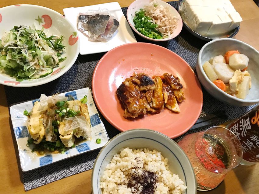鶏のソテー玄米定食