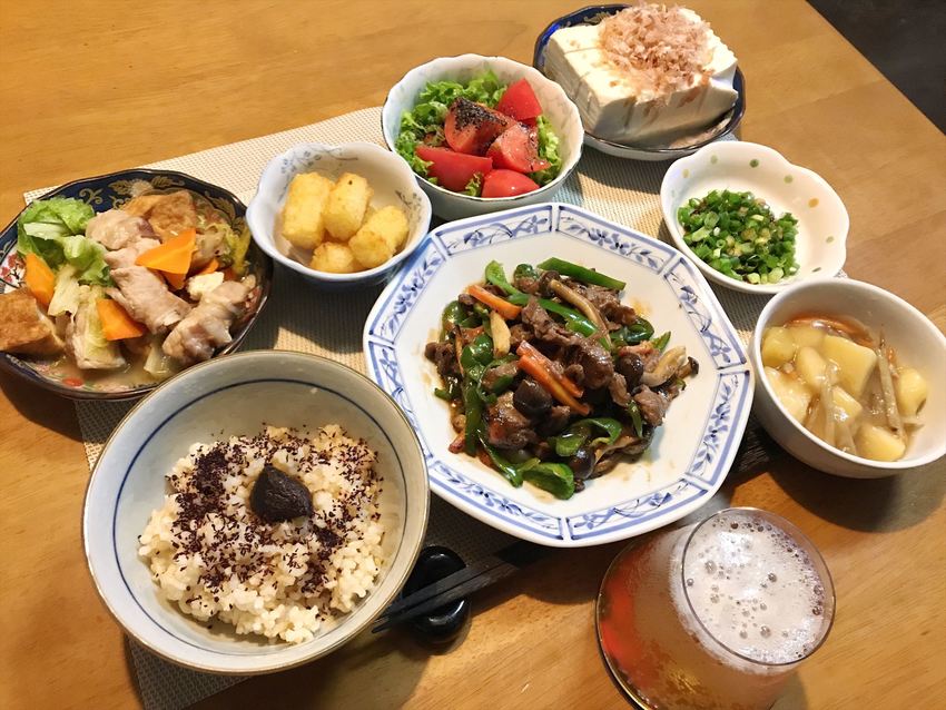 チンジャオロースーと黒にんにく...