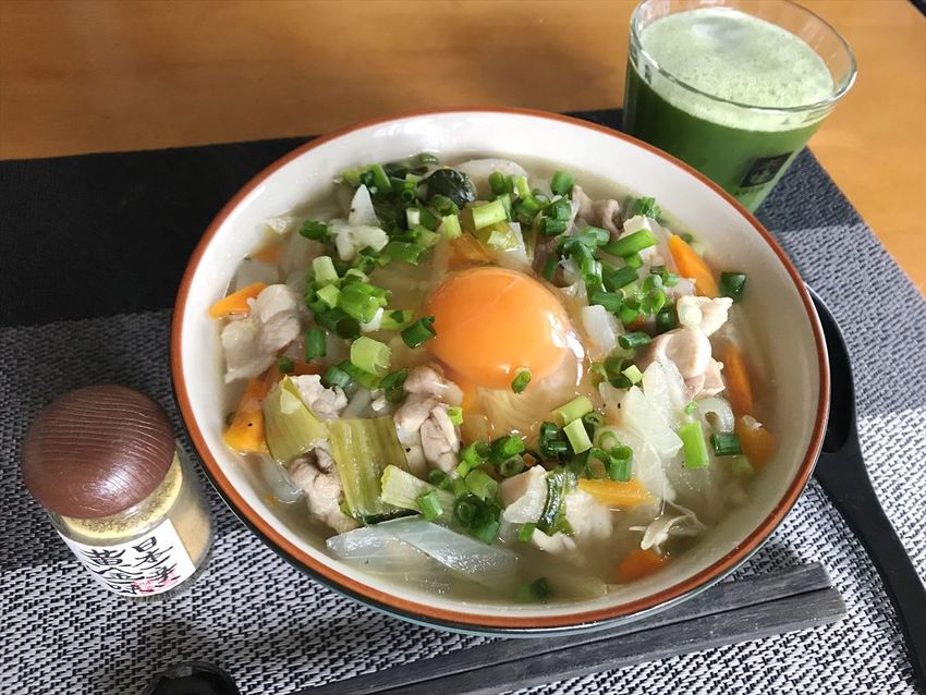 野菜スープでちゃんぽん風素麺