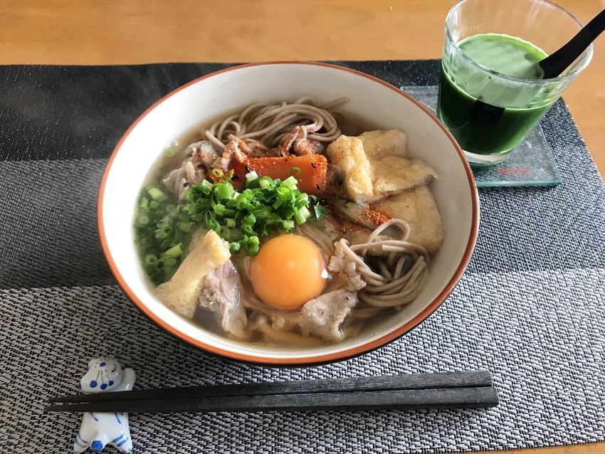 2021年2月の献立（肉蕎麦）