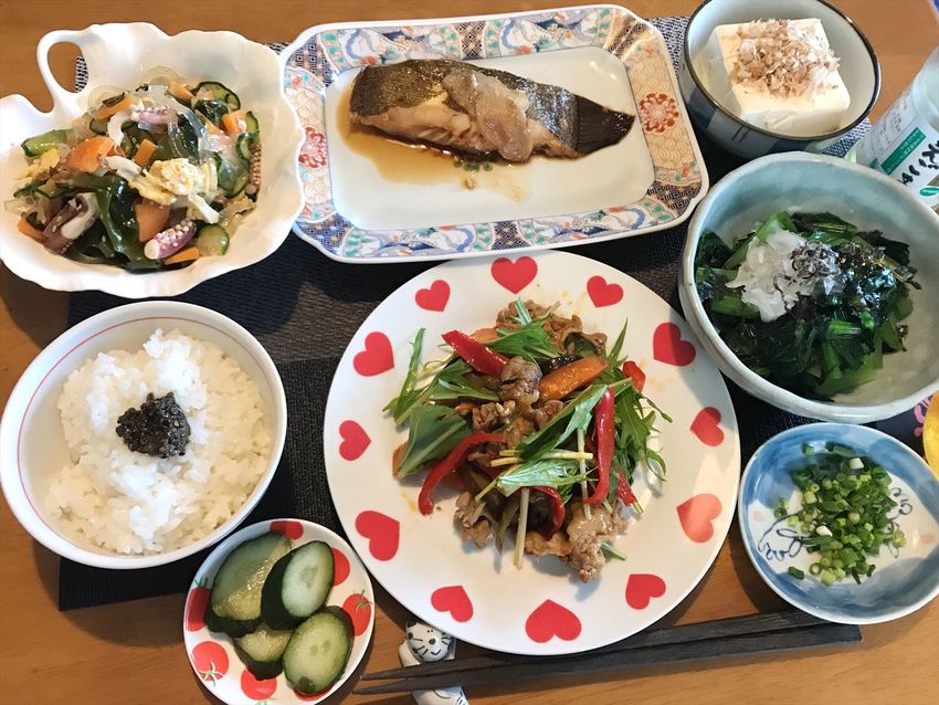 カレイの煮付けと茄子の炒め物定...
