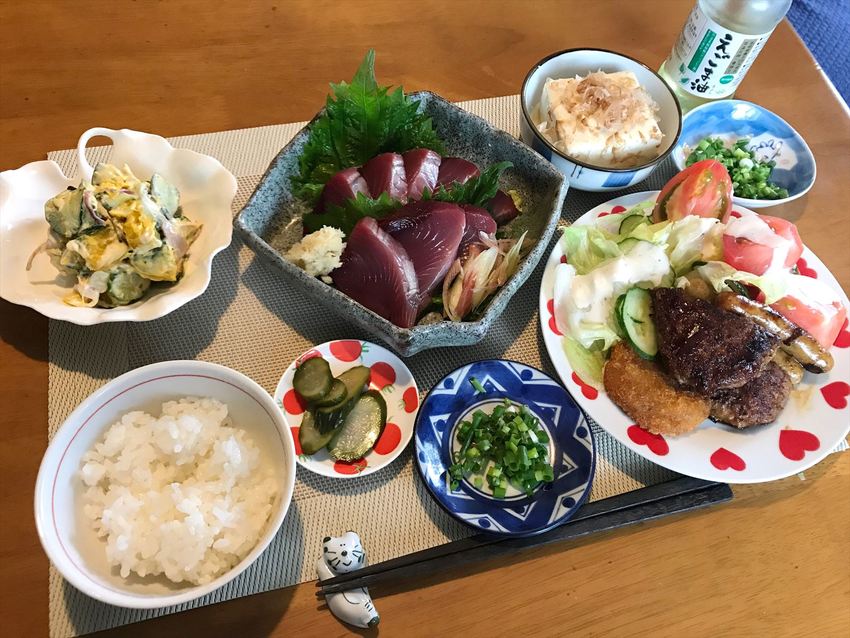 カツオの刺身定食