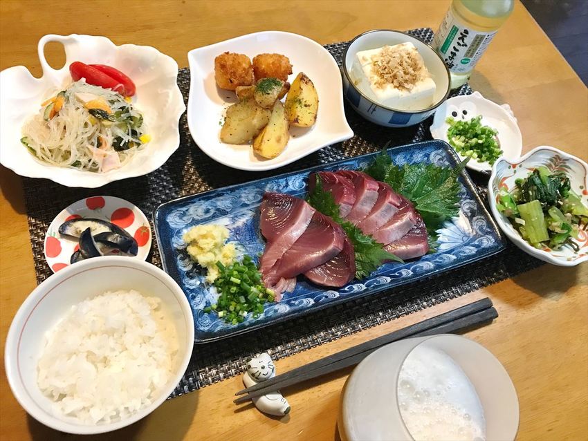 カツオの刺身定食