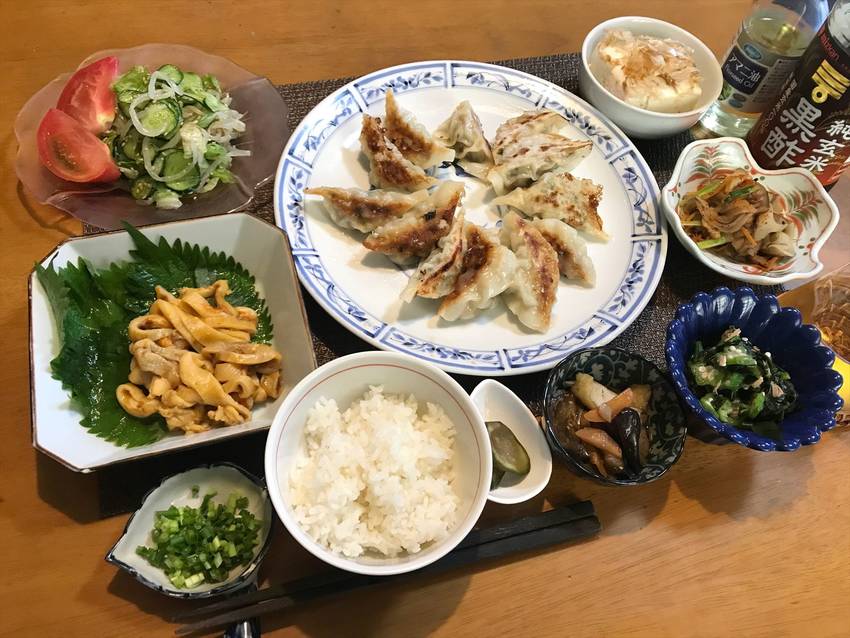餃子とホヤ