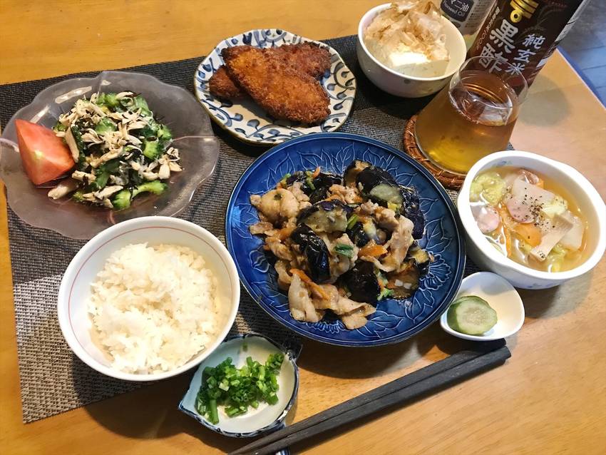 茄子と豚肉の甘辛みそ炒め