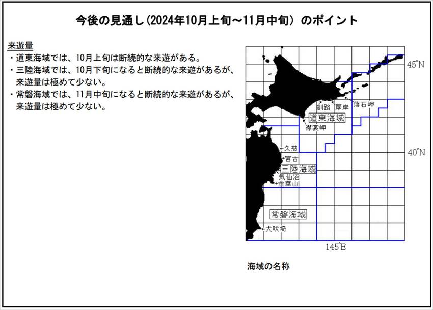 サンマ中短期漁況予報 今後の見...