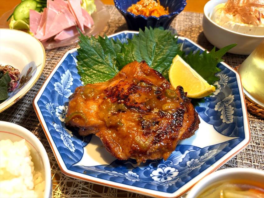 鶏もも肉の葱味噌焼き 【献立写...