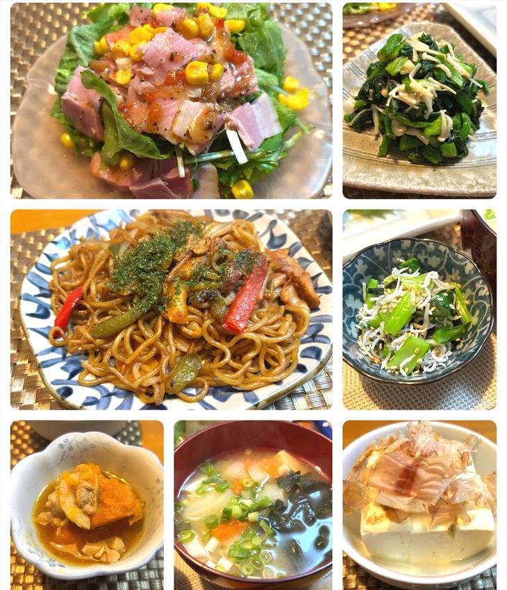 ベーコンサラダ 菜の花の辛し和...