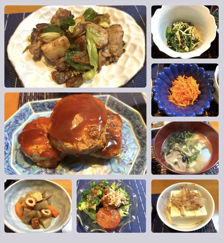 ほうれん草の胡麻和え イカと豚...
