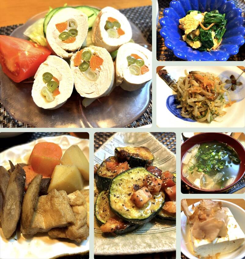 蒸し鶏サラダ ほうれん草とたま...
