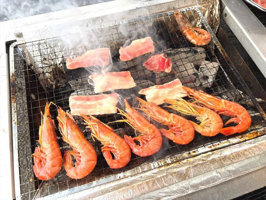 雨の中　BBQ